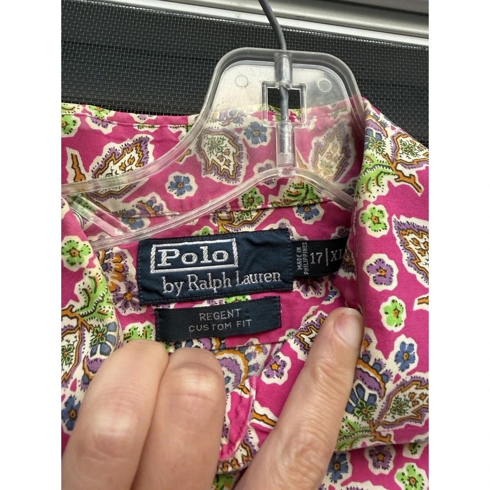 Vintage Polo Ralph Lauren Paisley Button Down Shirt Long Sleeve Mens Size X-Larg